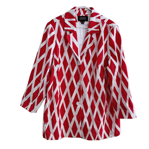 Dennis Basso Wide Printed Topper Jacket